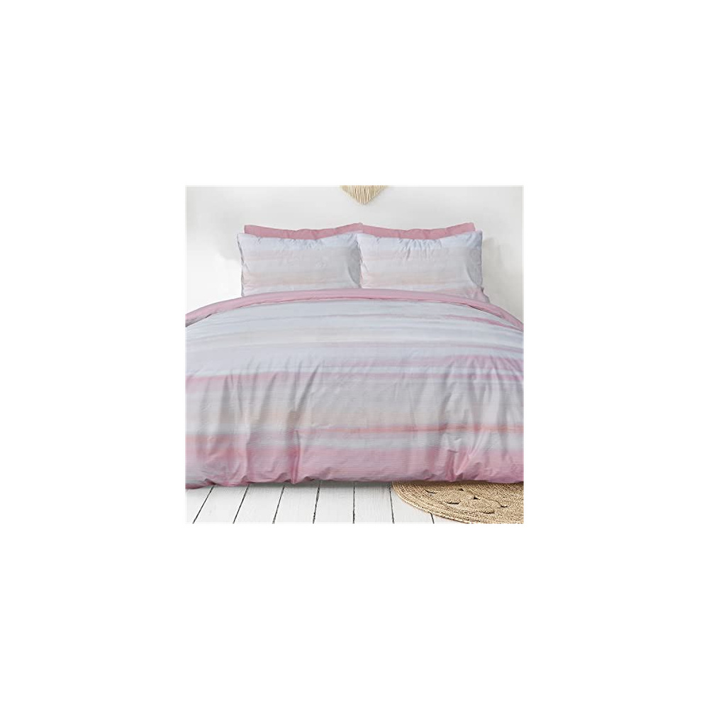 Ribbed Velvet Blush Duvet Set -  Single