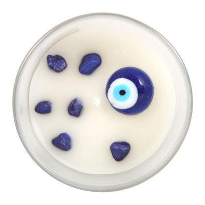 All Seeing Eye White Sage Crystal Chip Protection Candle 🚚