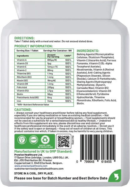 Multivits and Iron+ 180 Tablets by Prowise Healthcare 🚚