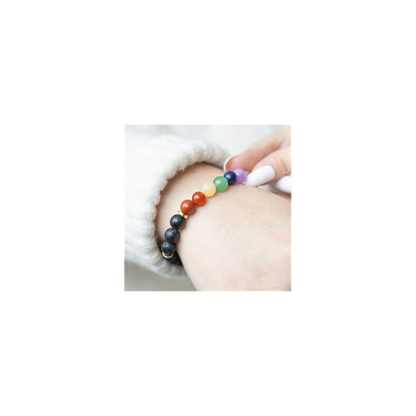 Seven Chakra Mixed Gemstone Essential Oil Bracelet