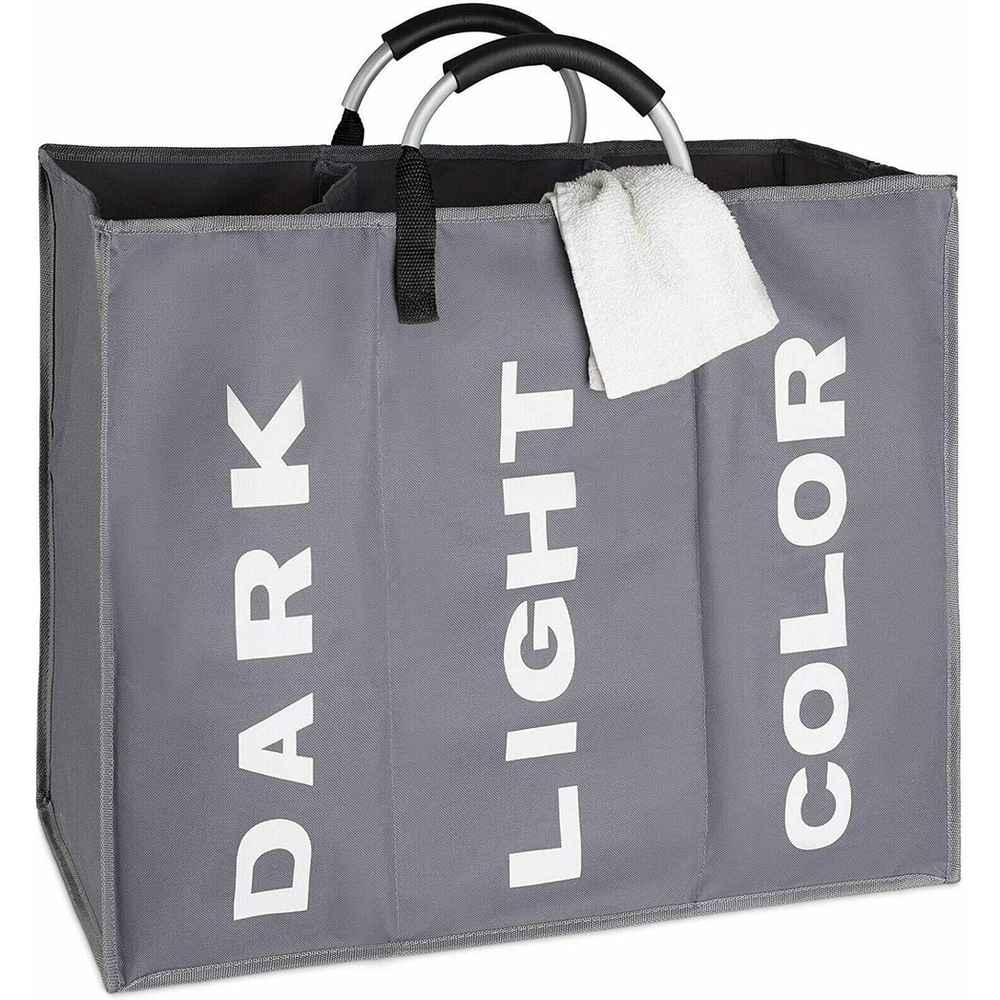 3 Compartment Laundry Bag - Dark Grey