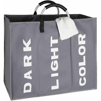 3 Compartment Laundry Bag - Dark Grey