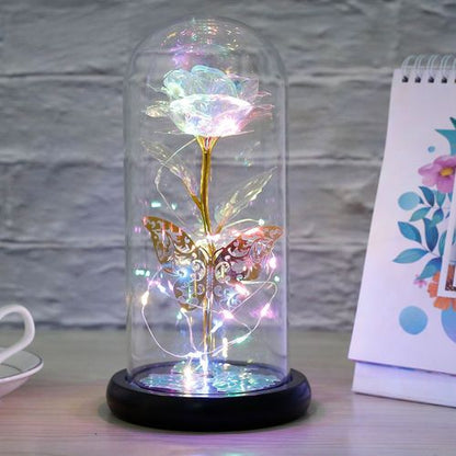 LED Rose Light with Butterflies 🚚