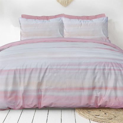 Ribbed Velvet Blush Duvet Set -  Single