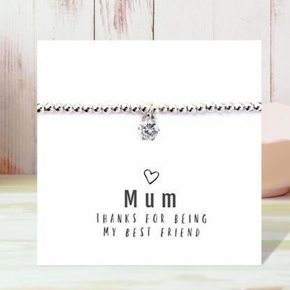 Mum Thanks For Being My Best Friend - Bracelet & Message Card