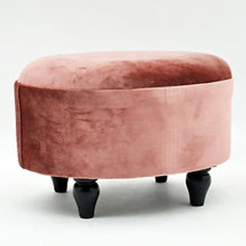 Pink Velvet Oval Foot Stool 🚚