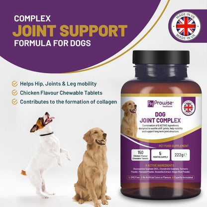 Dog Joint Support 150 Chicken Chewable Tablets 5 Months Supply | UK Made by Prowise 🚚