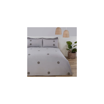 Embroidered Tufted Circles Duvet Cover Set - Grey - King