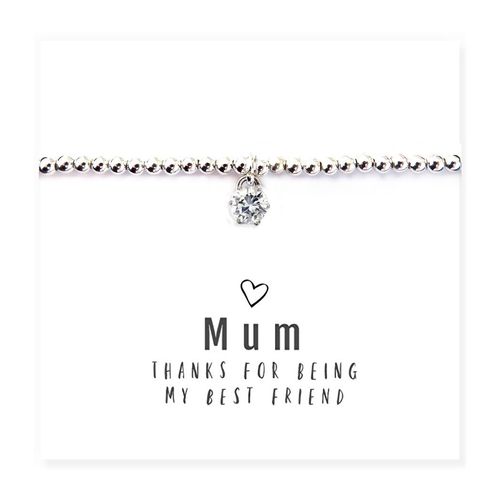 Mum Thanks For Being My Best Friend - Bracelet & Message Card