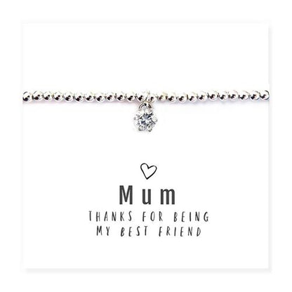 Mum Thanks For Being My Best Friend - Bracelet & Message Card