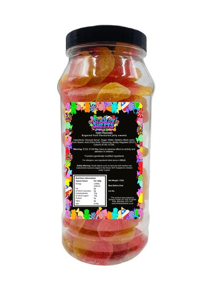 Fizzy Peaches Retro Sweets Gift Jar