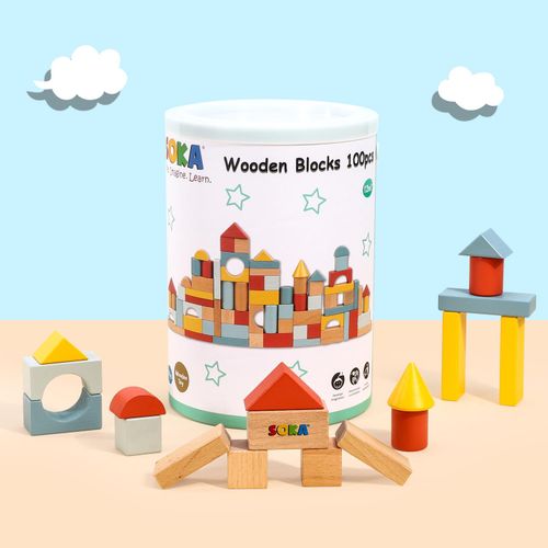 SOKA Wooden Blocks 100pcs 🚚