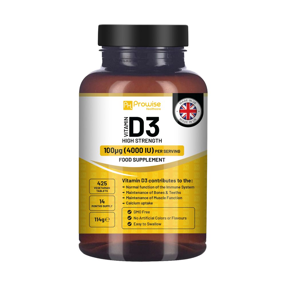 Prowise Vitamin D3 Vegetarian Tablets Immune Support Calcium Boost Bone Muscle 🚚