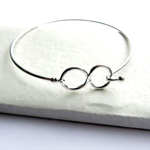 Infinity Silver Bangle