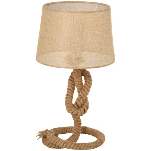 Hemp Rope Linen Shade Table Lamp Beige 🚚