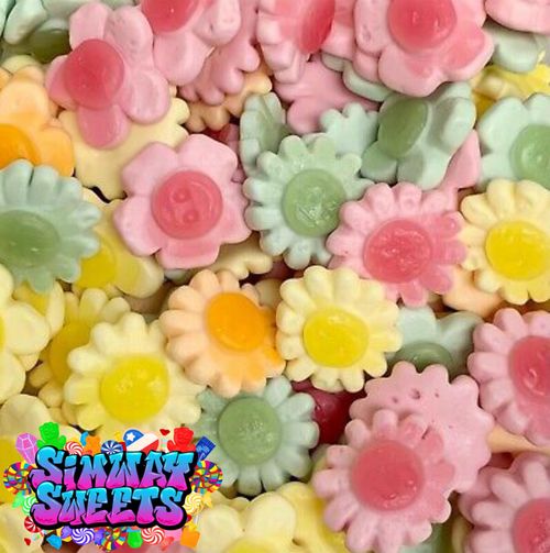 Happy Flowers Foam Gummy Jelly Sweets Retro Sweets Gift Jar Multicoloured