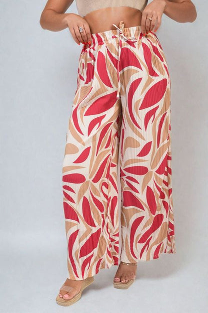 Abstract Pattern Wide Leg Trousers