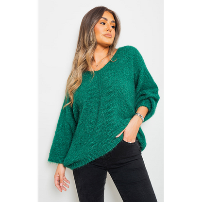 V-neck Chunky Knitted Jumper