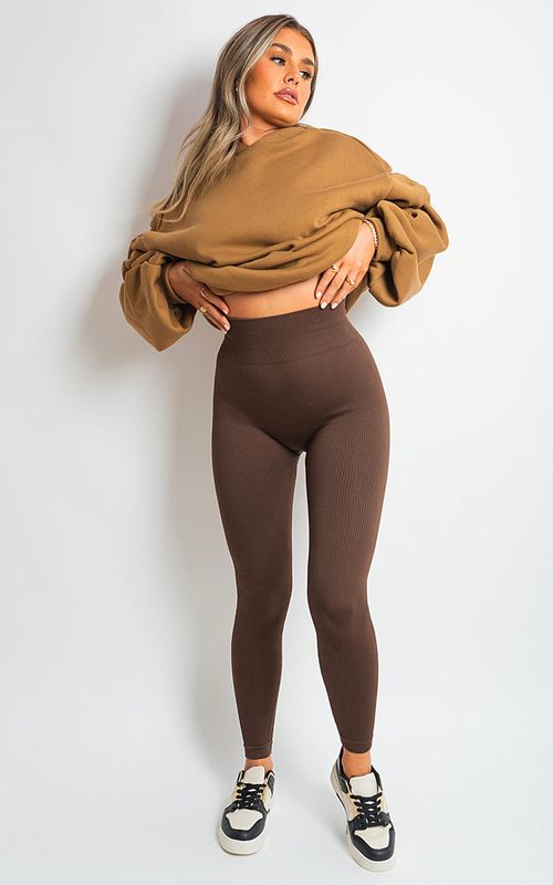 Lightweight High Waisted Rib Curvy Leggings