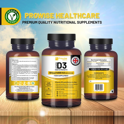 Prowise Vitamin D3 Vegetarian Tablets Immune Support Calcium Boost Bone Muscle 🚚