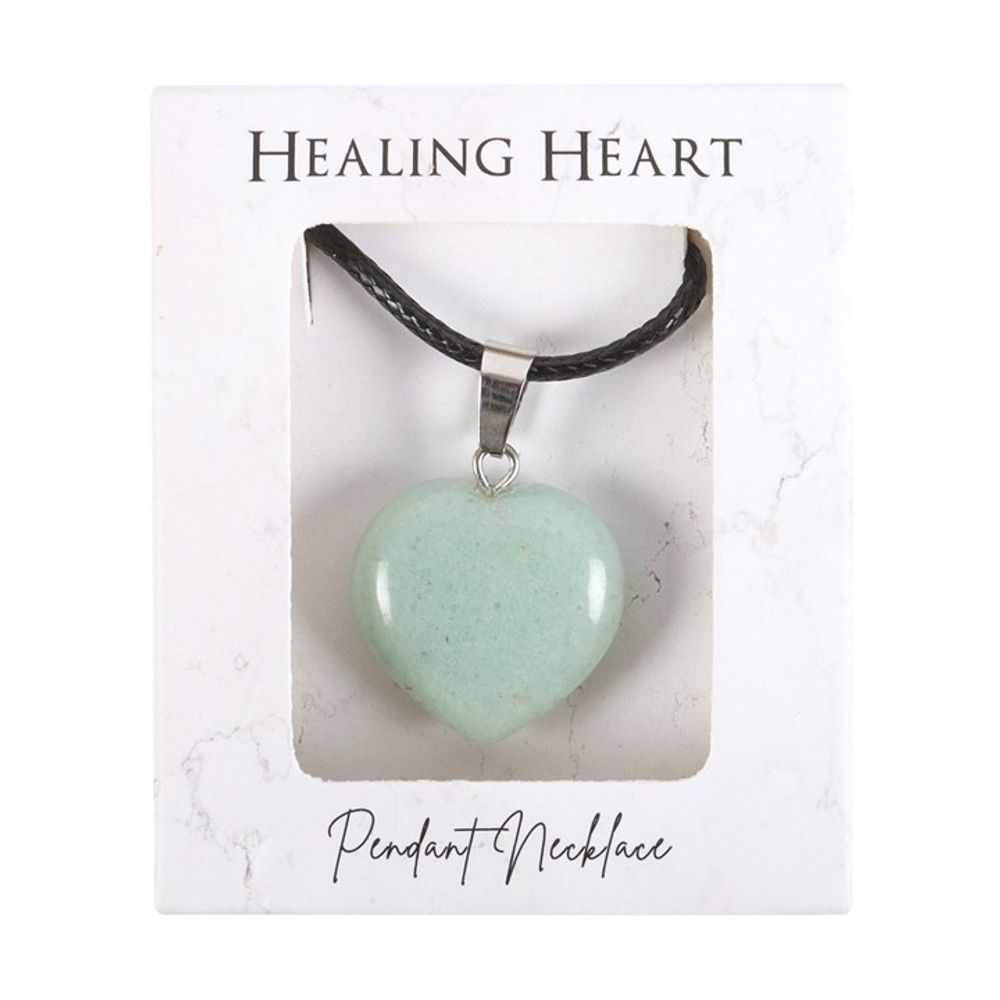 Green Adventurine Healing Crystal Heart Necklace 🚚