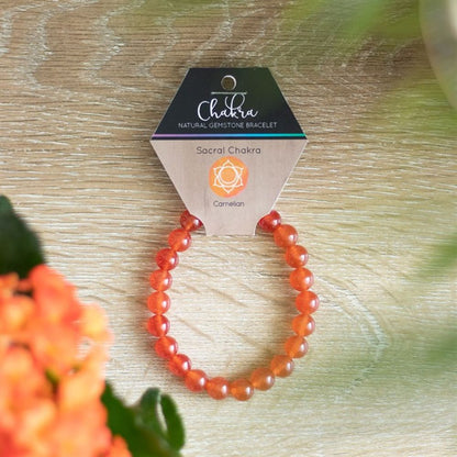 Sacral Chakra Carnelian Gemstone Bracelet 🚚