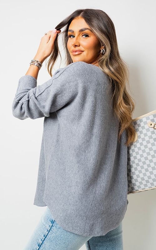 V-neck Chunky Knitted Jumper