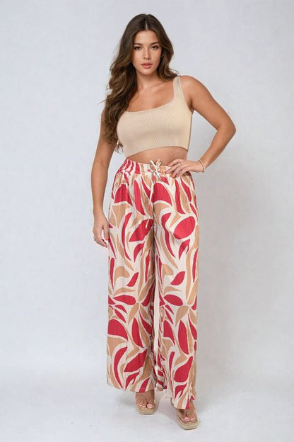 Abstract Pattern Wide Leg Trousers