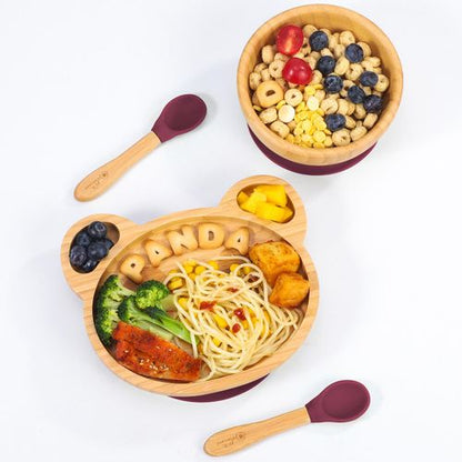 Bamboo Panda Plate, Bowl & Spoon Set 🚚