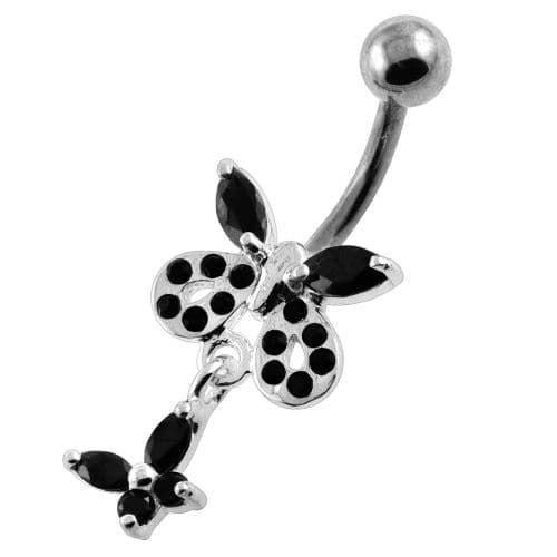 Jewelled Tiny Butterfly Belly Button Piercing