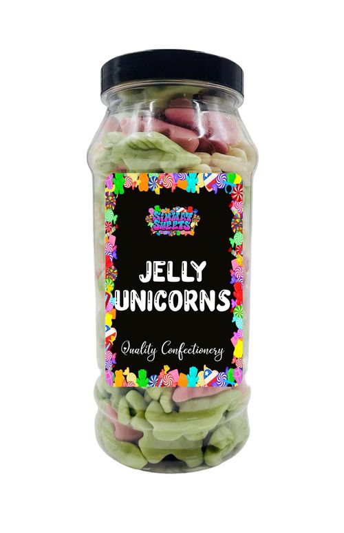 Unicorn Multicoloured Gummy Jelly Sweets Retro Sweets Gift Jar