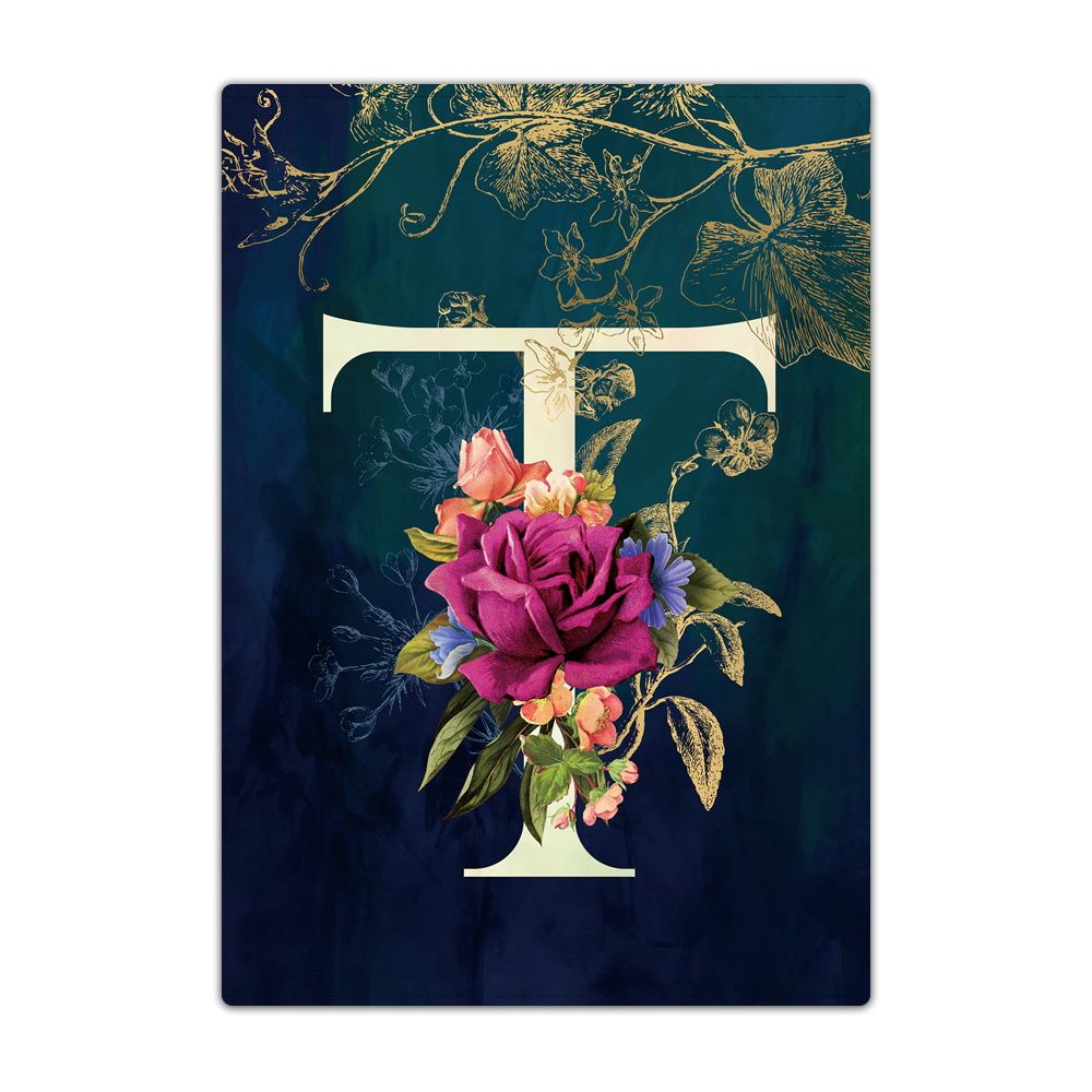 Passport Holder Travel Wallet Case Flower Letter Name Pattern