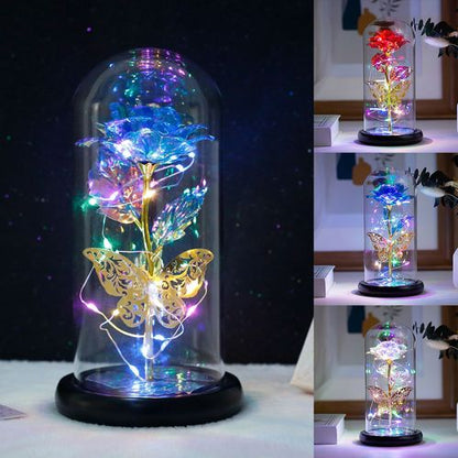 LED Rose Light with Butterflies 🚚