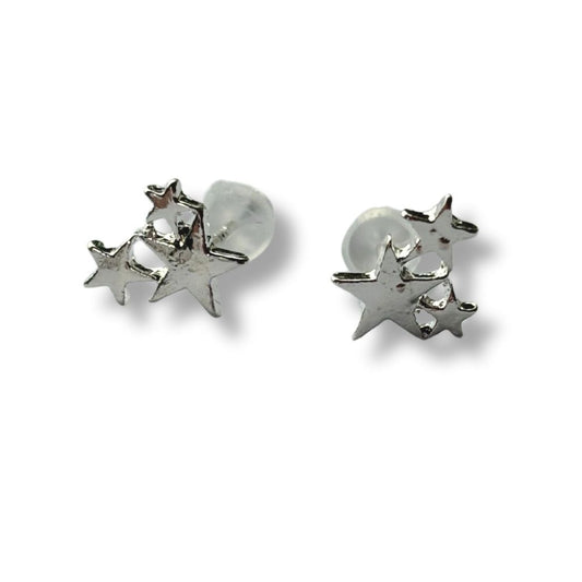 Star Burst Silver Stud Earrings