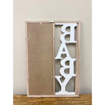 Baby Three Photograph Wooden Frame 43cm