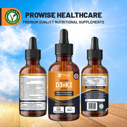 Vitamin D3 4000iu + K2 MK7 25µg Orange Liquid Drops I High Strength 30ml Bottle 🚚