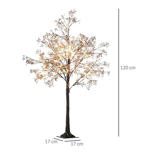 4ft Artificial Tree with Warm White LED Lights, Baby Breath Flowers