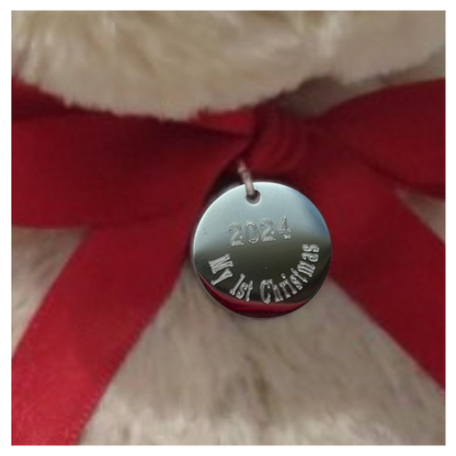 My 1st Christmas Teddy Bear & Engraved Charm