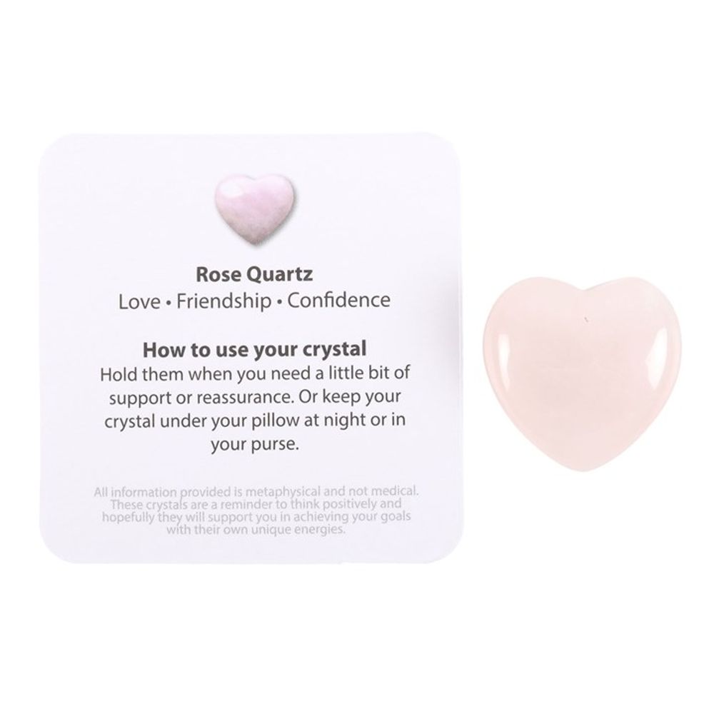 I Love You Rose Quartz Crystal Heart in a Bag 🚚